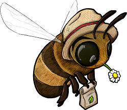 Biene mit Hut
